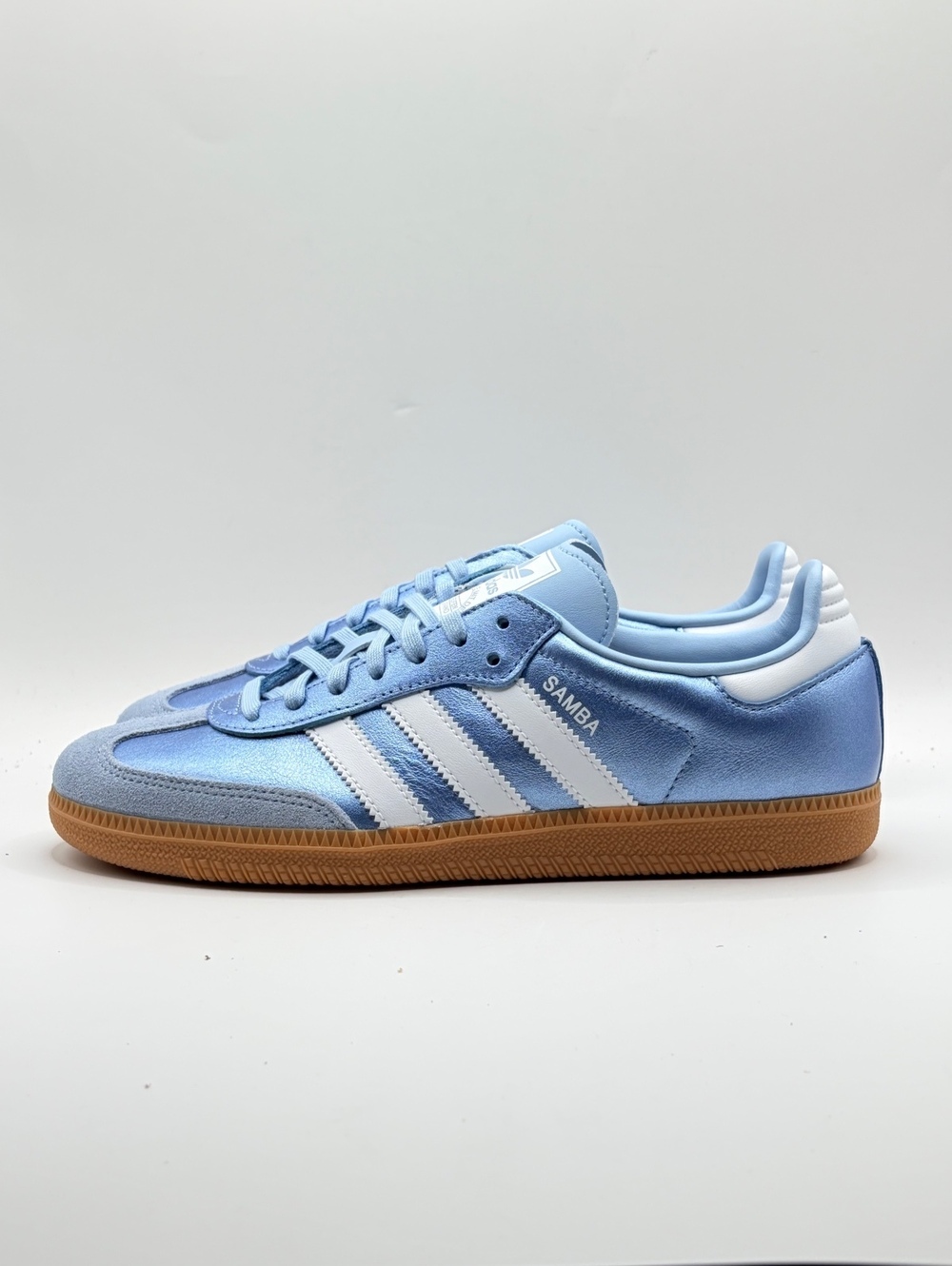 Adidas Samba OG J Light Blue Leather & Suede Sneakers 7Y/8W